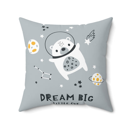 Dream Big Astronaut Bear Spun Polyester Square Pillow