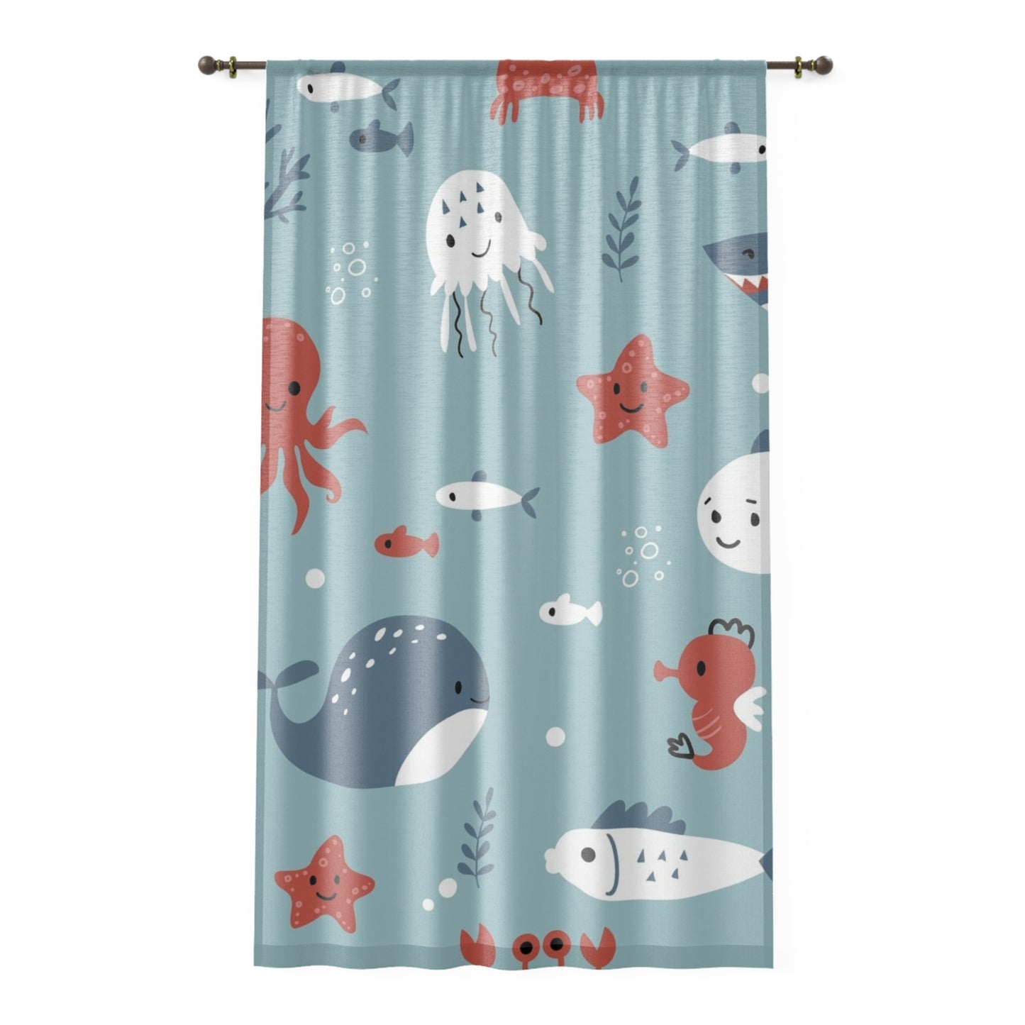 🐠 Underwater Friends Window Curtain 🌊✨