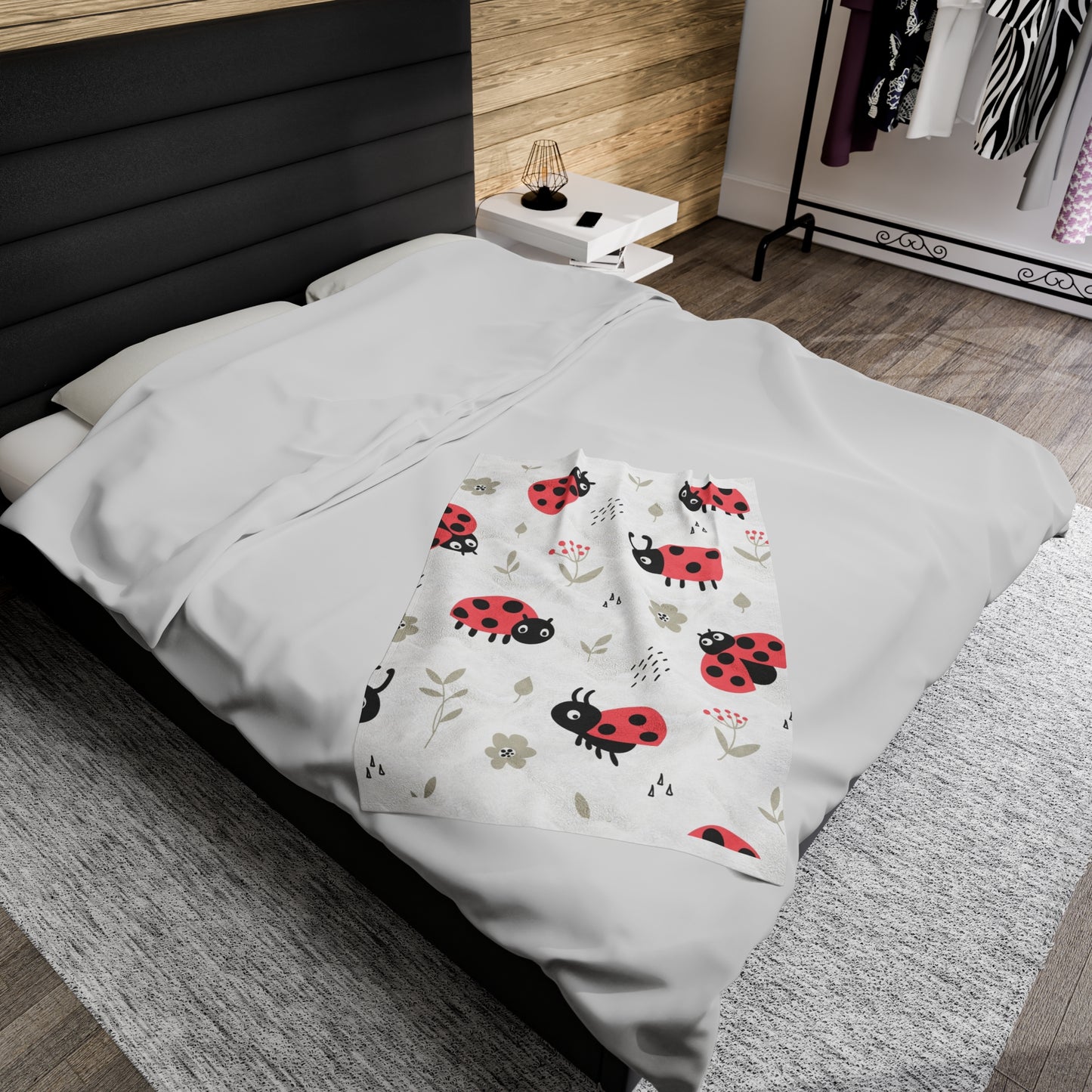 Ladybird Velveteen Plush Blanket