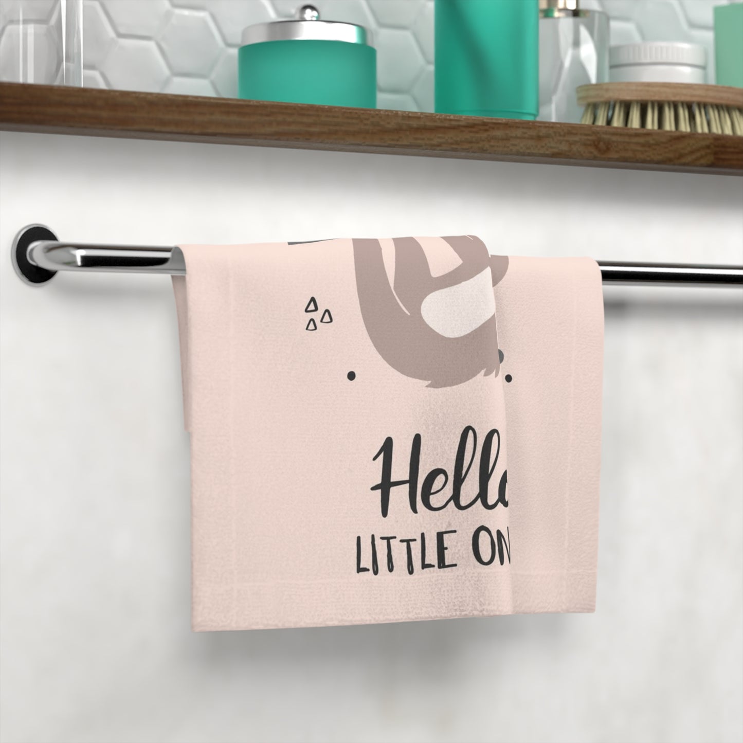 Hello Little One Face Towel - Adorable Sloth Design for Kids