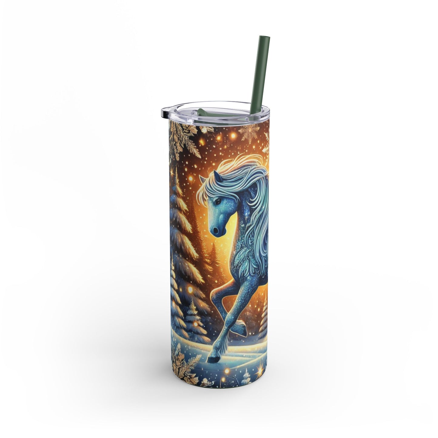 Enchanted Winter Horse Tumbler 20 oz – Elegance in Every Sip