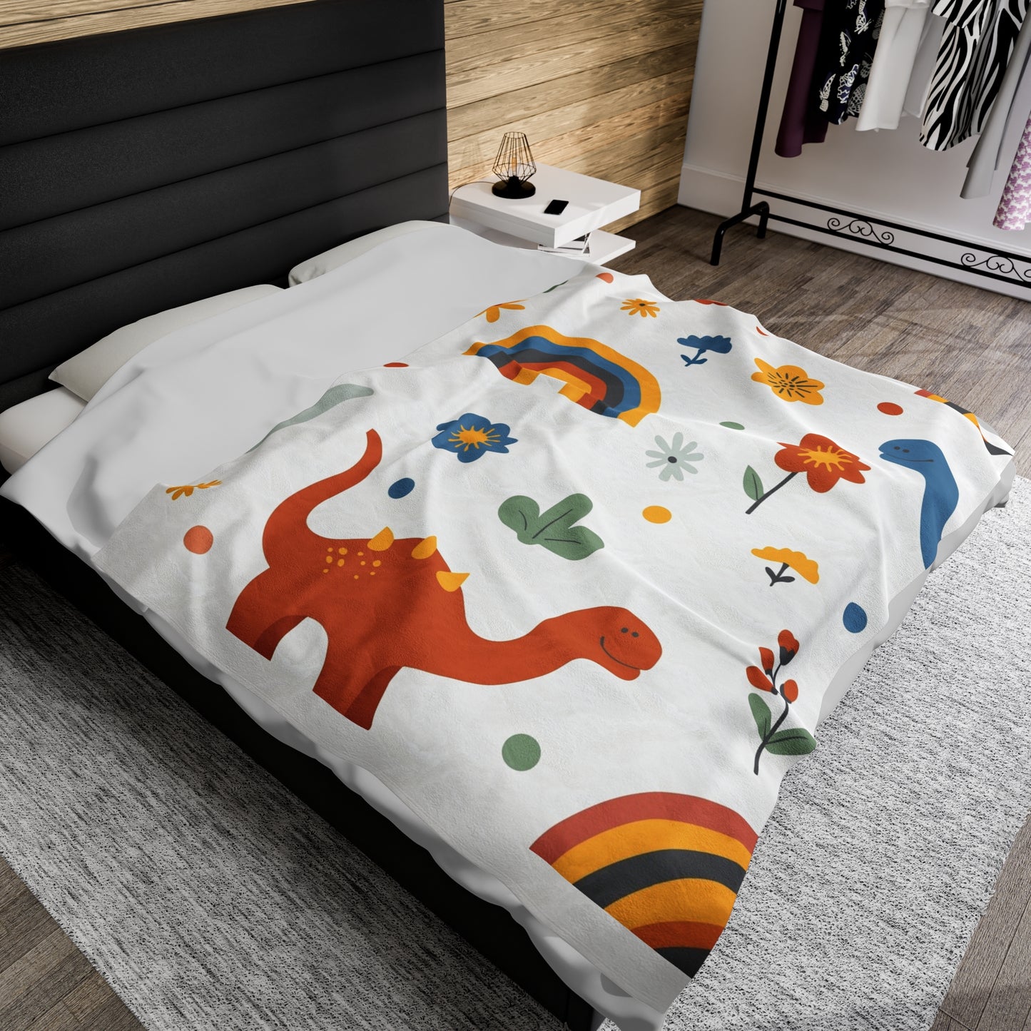 Dinosaur Velveteen Plush Blanket