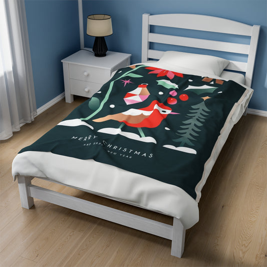 Festive Forest Friends Blanket - Merry Christmas Cheer