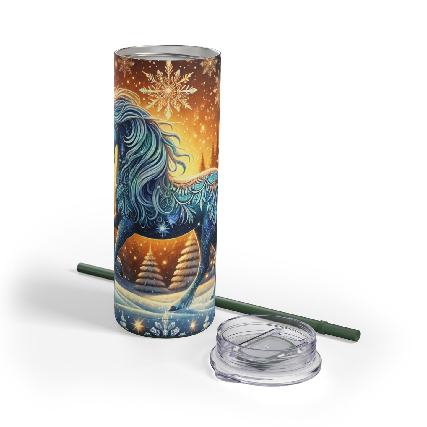 Enchanted Winter Horse Tumbler 20 oz – Elegance in Every Sip