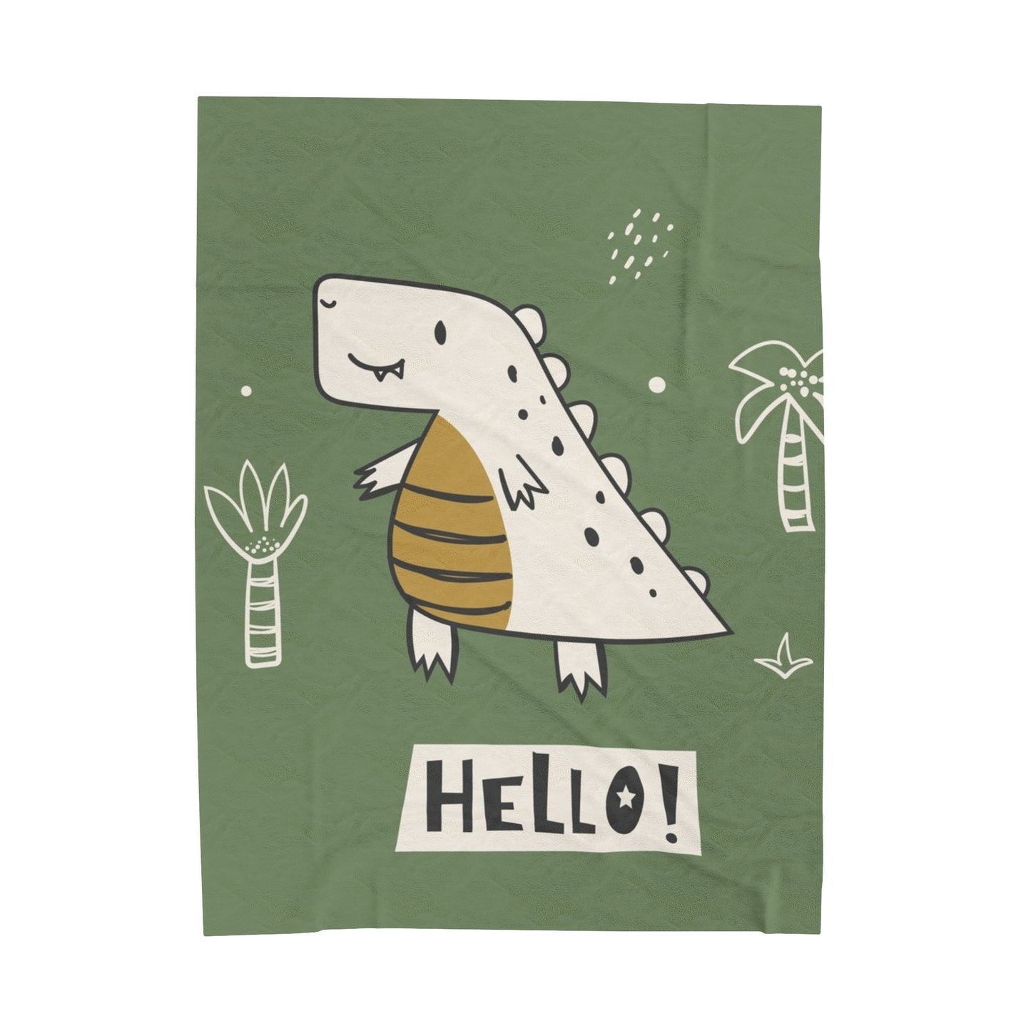 Hello Velveteen Plush Blanket