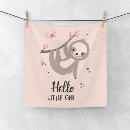 Hello Little One Face Towel - Adorable Sloth Design for Kids