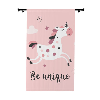 🦄 Be Unique Unicorn Window Curtain 🌸✨