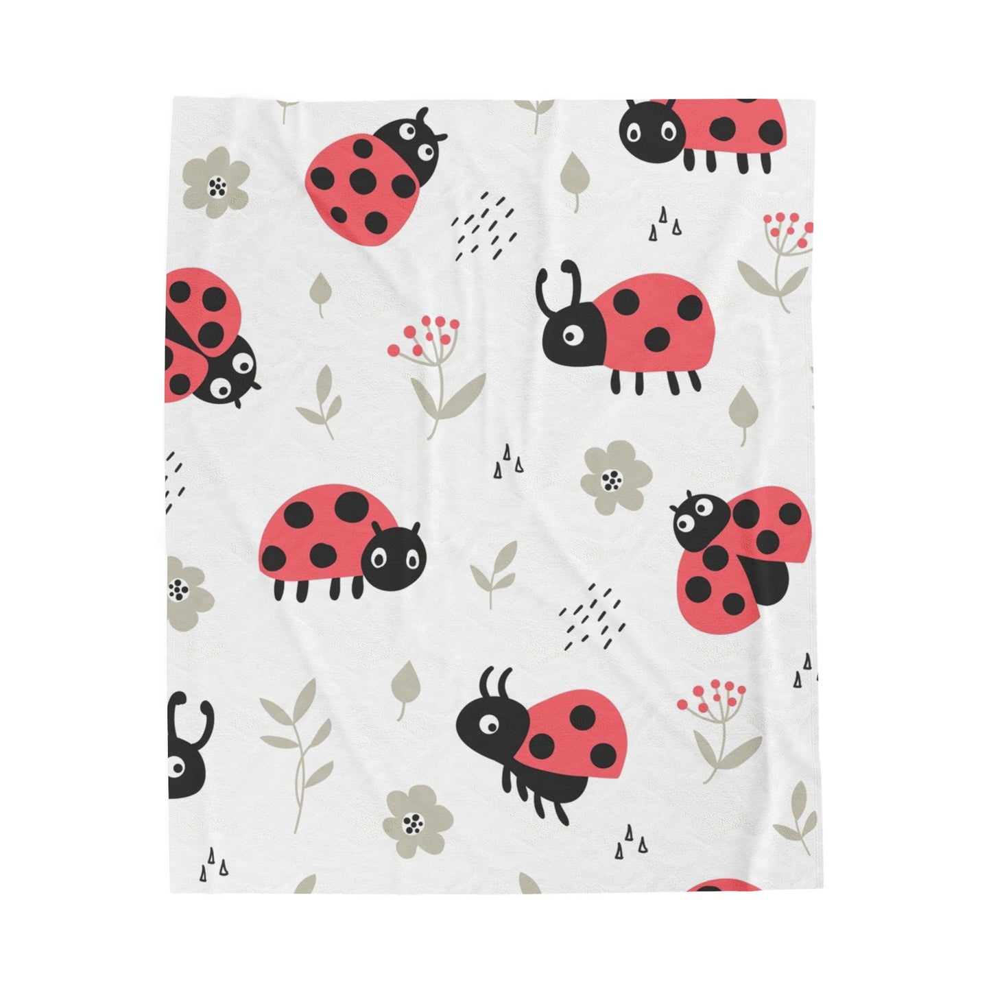 Ladybird Velveteen Plush Blanket