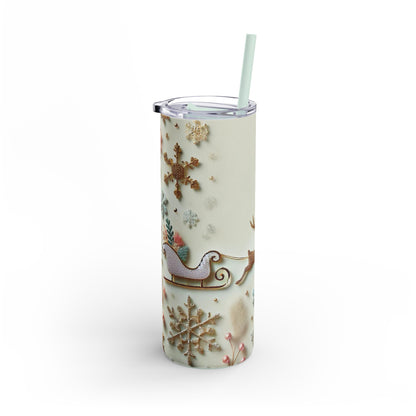 Dashing Reindeer Holiday Elegance Maker Skinny Matte Tumbler, 20oz