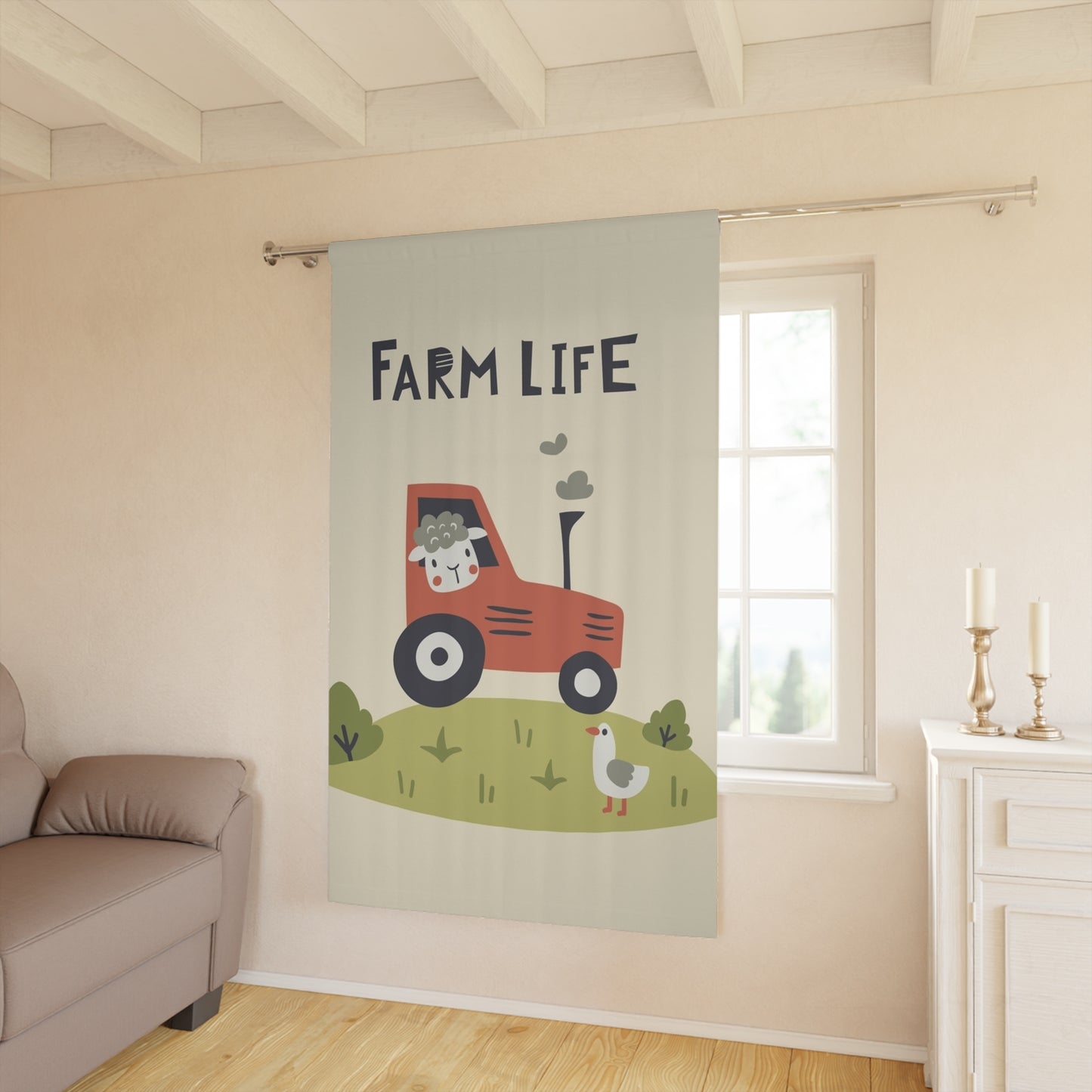 🚜 Farm Life Window Curtain 🐄🌾