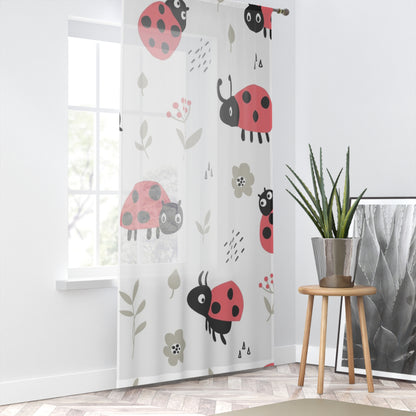 Playful Ladybugs Window Curtain