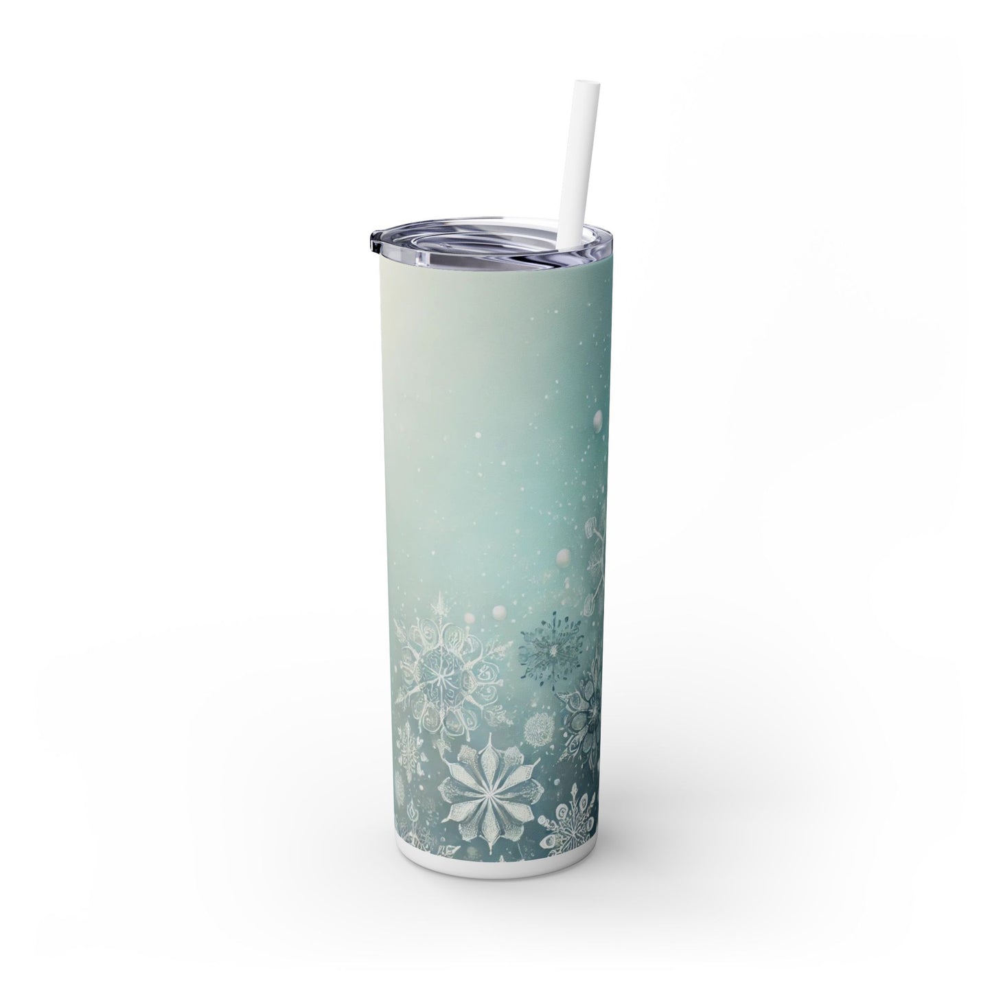 Snowflake Elegance - 20oz Slim Tumbler (With Straw