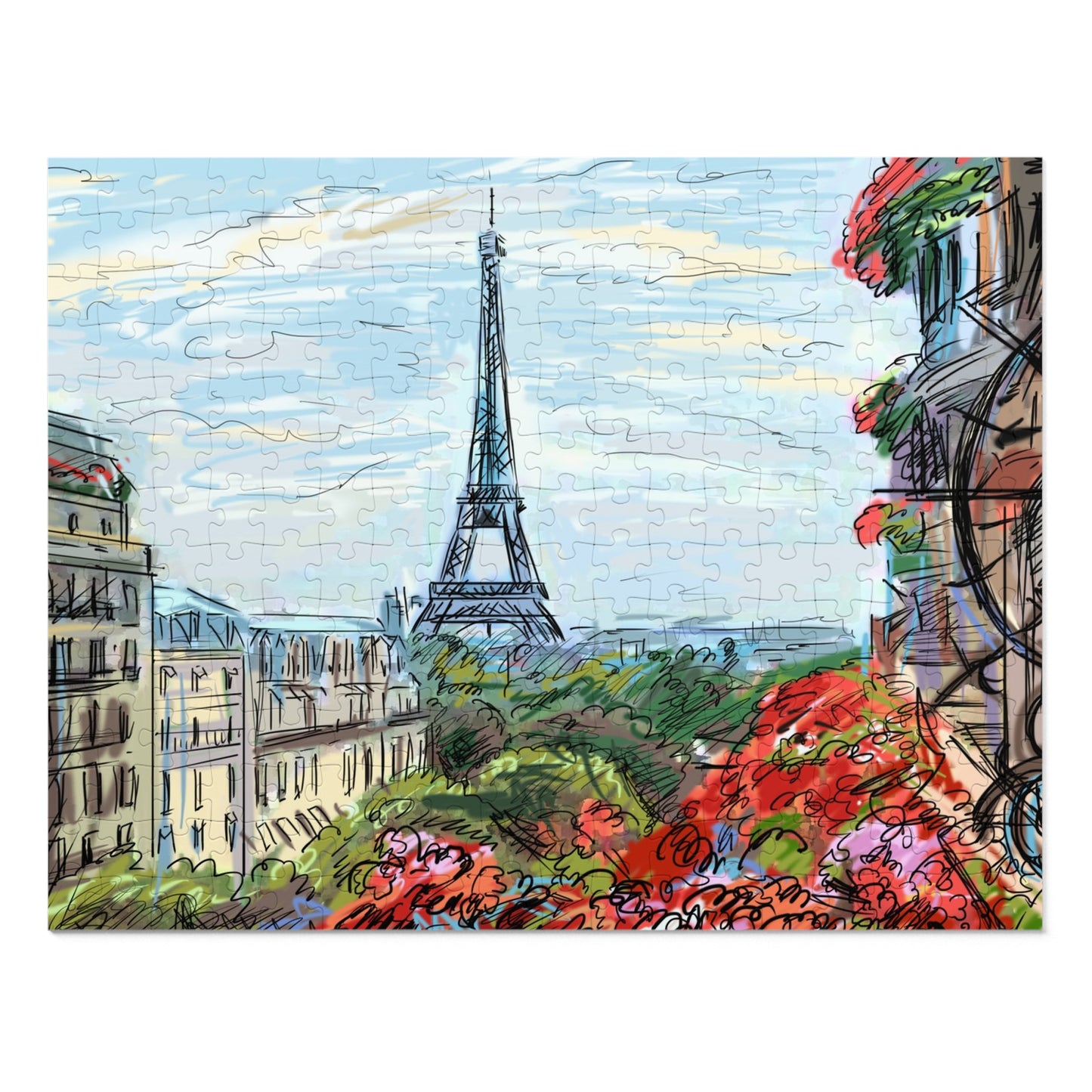 Eiffel Tower Jigsaw Puzzle with Tin