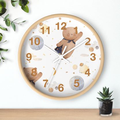 Cosmic Bear Wall Clock - Space Explorer Time