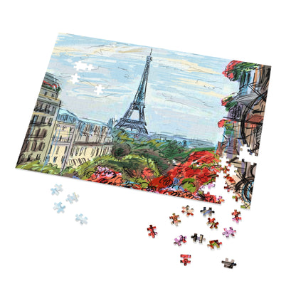 Eiffel Tower Jigsaw Puzzle with Tin