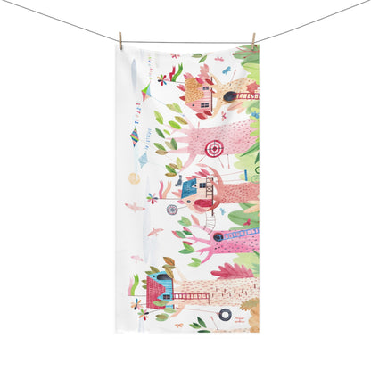 Enchanted Treehouse Cotton Towel - Whimsical Forest Design