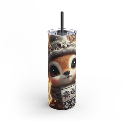 Woodland Charm: Cozy Deer Skinny Tumbler  20oz