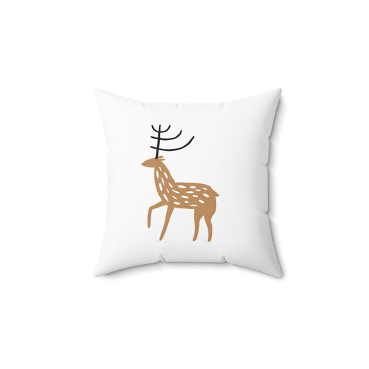 Minimalist Deer Decorative Spun Polyester Square Pillow