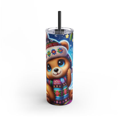 Festive Bear Joy: Holiday Skinny Tumbler  20oz