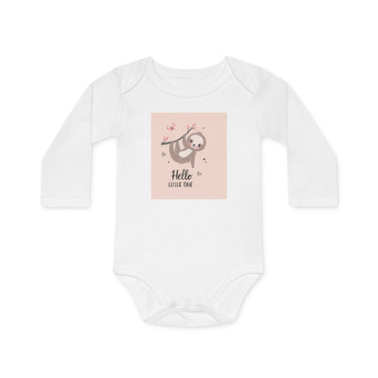 Hello Little One" Organic Baby Bodysuit - Long Sleeve