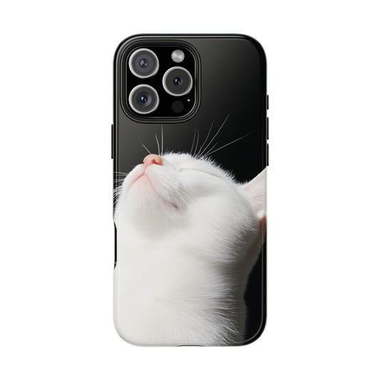 Cute White Cat Tough Phone Cases