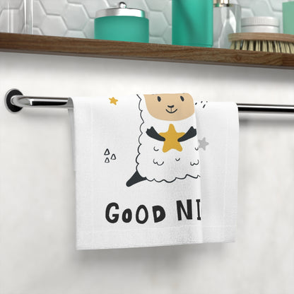 Good Night Face Towel - Adorable Sheep Design for Sweet Dreams