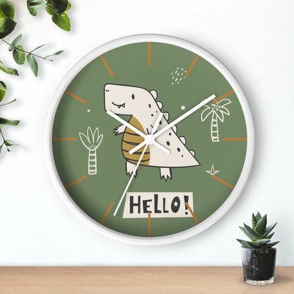 Dino Hello Wall Clock - Roar into Fun Time