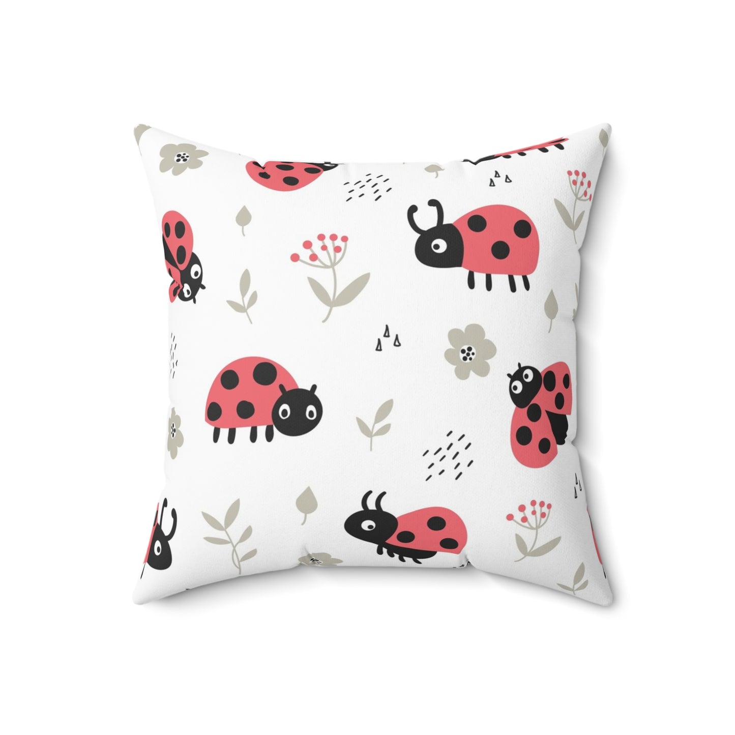 Be Happy Ladybug Pillow - Cheerful Kids Room Decor