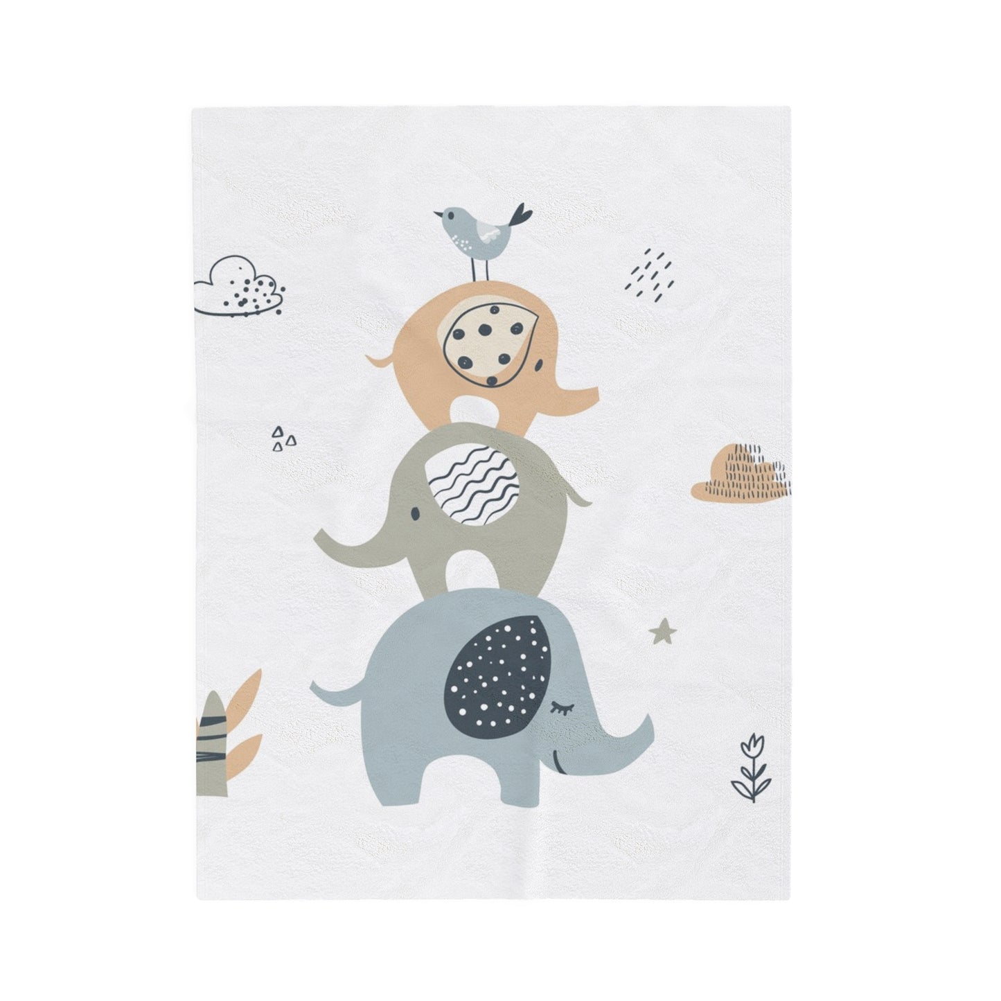 Little Elephant Velveteen Plush Blanket