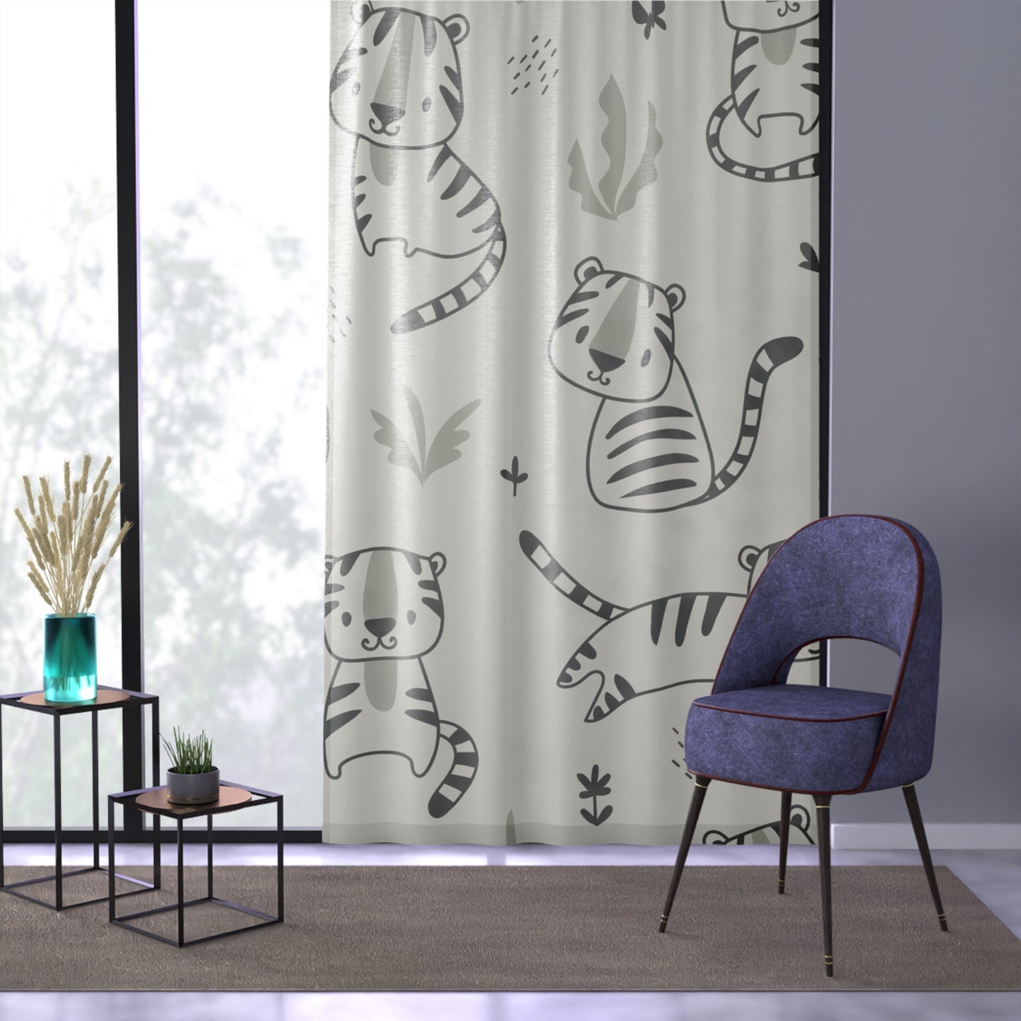 🐯 Playful Tigers Window Curtain 🌿✨