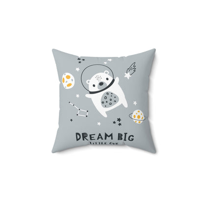 Dream Big Astronaut Bear Spun Polyester Square Pillow