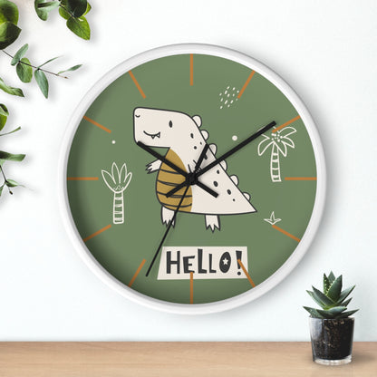 Dino Hello Wall Clock - Roar into Fun Time