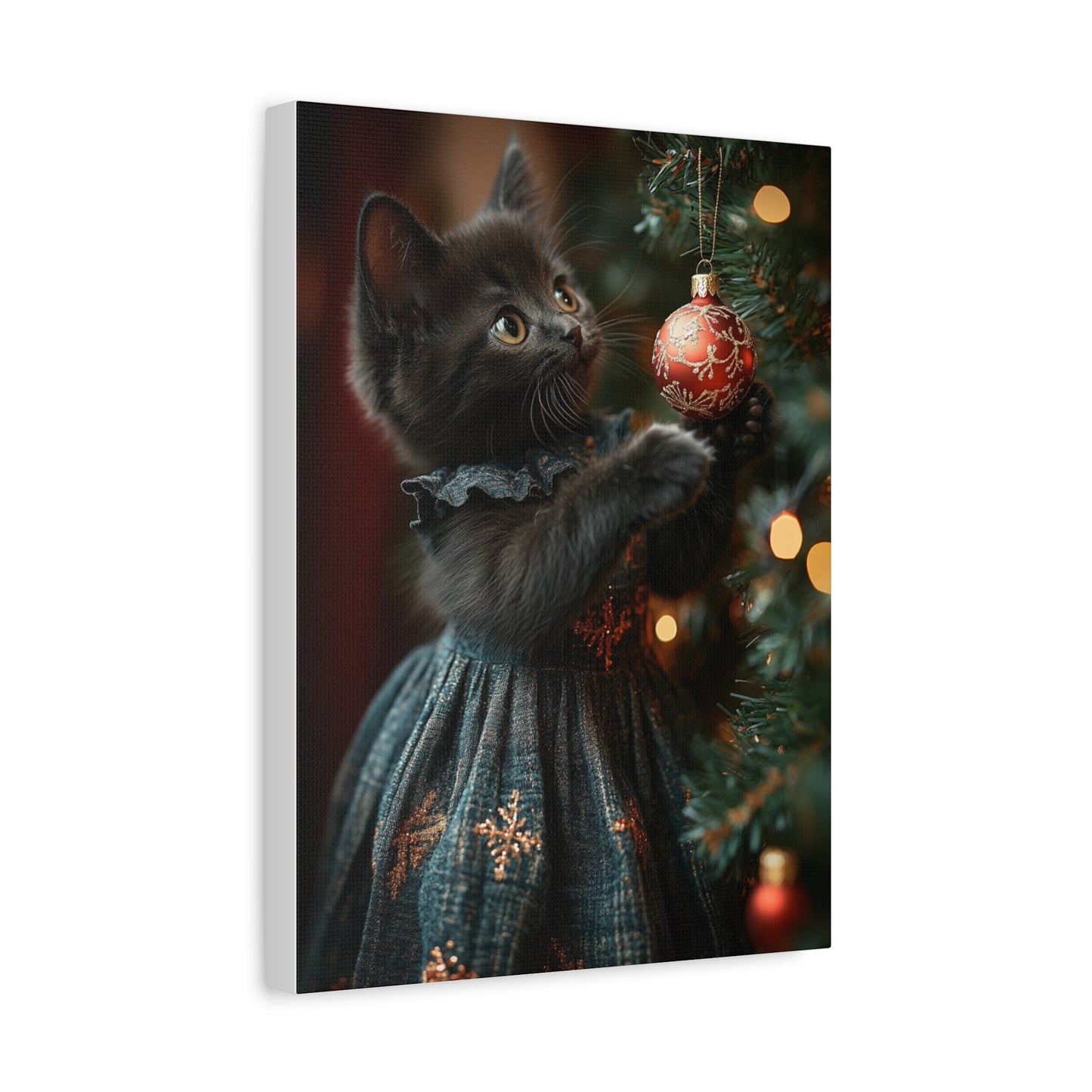 Holiday Mischief - Christmas Cat Canvas Art