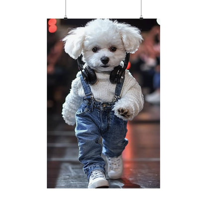 Cool Pup Strut - Fashionable Dog Canvas Art