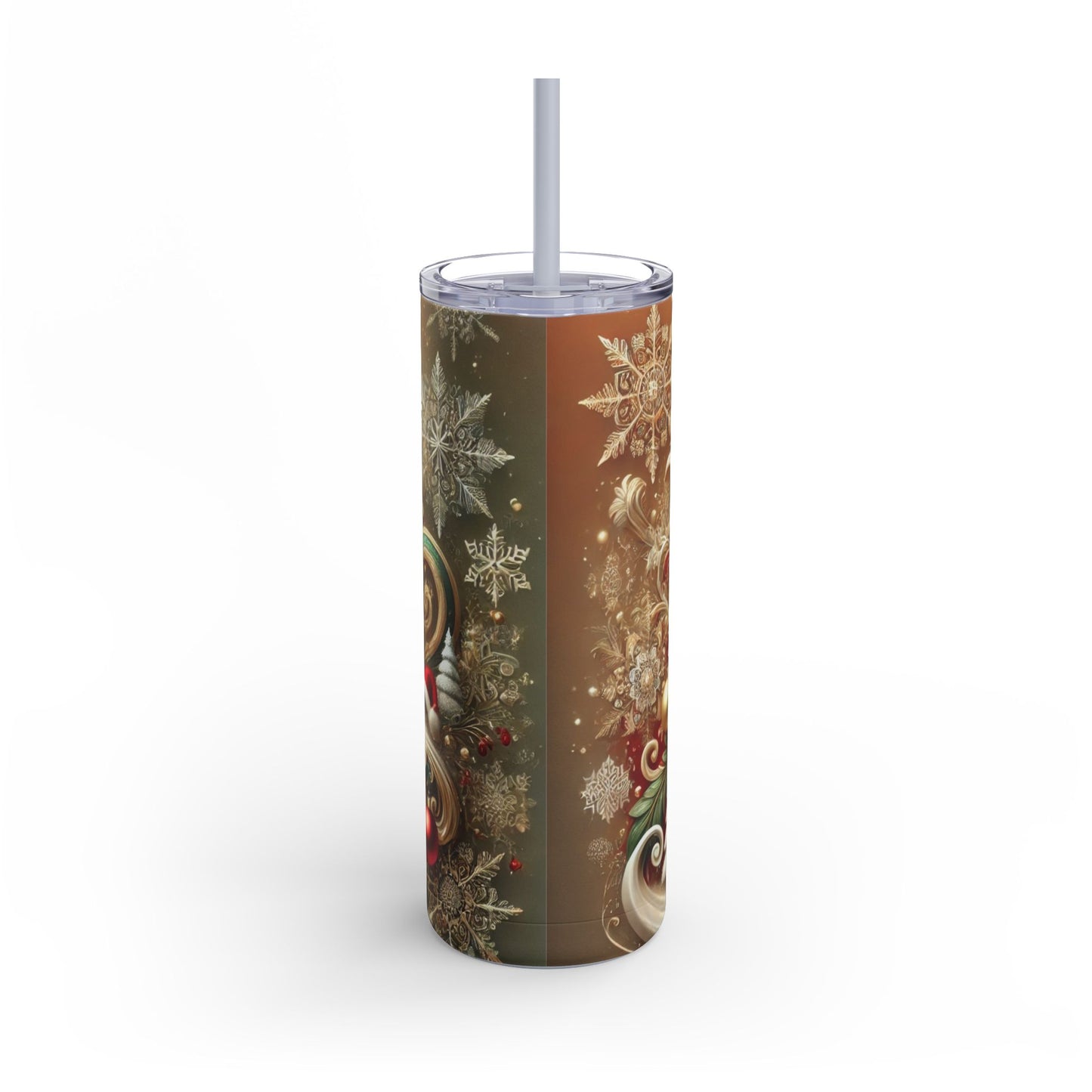 Golden Christmas Elegance Tumbler - 20oz Festive Charm