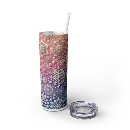 Colorful Snowflake Slim Tumbler - 20oz (With Straw)