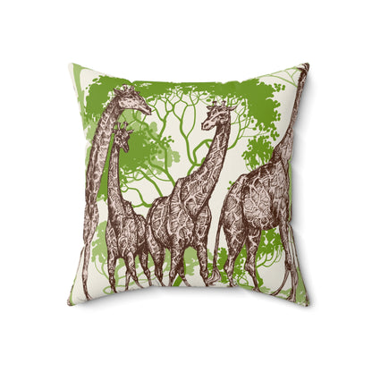 Safari Giraffe Family Throw Pillow