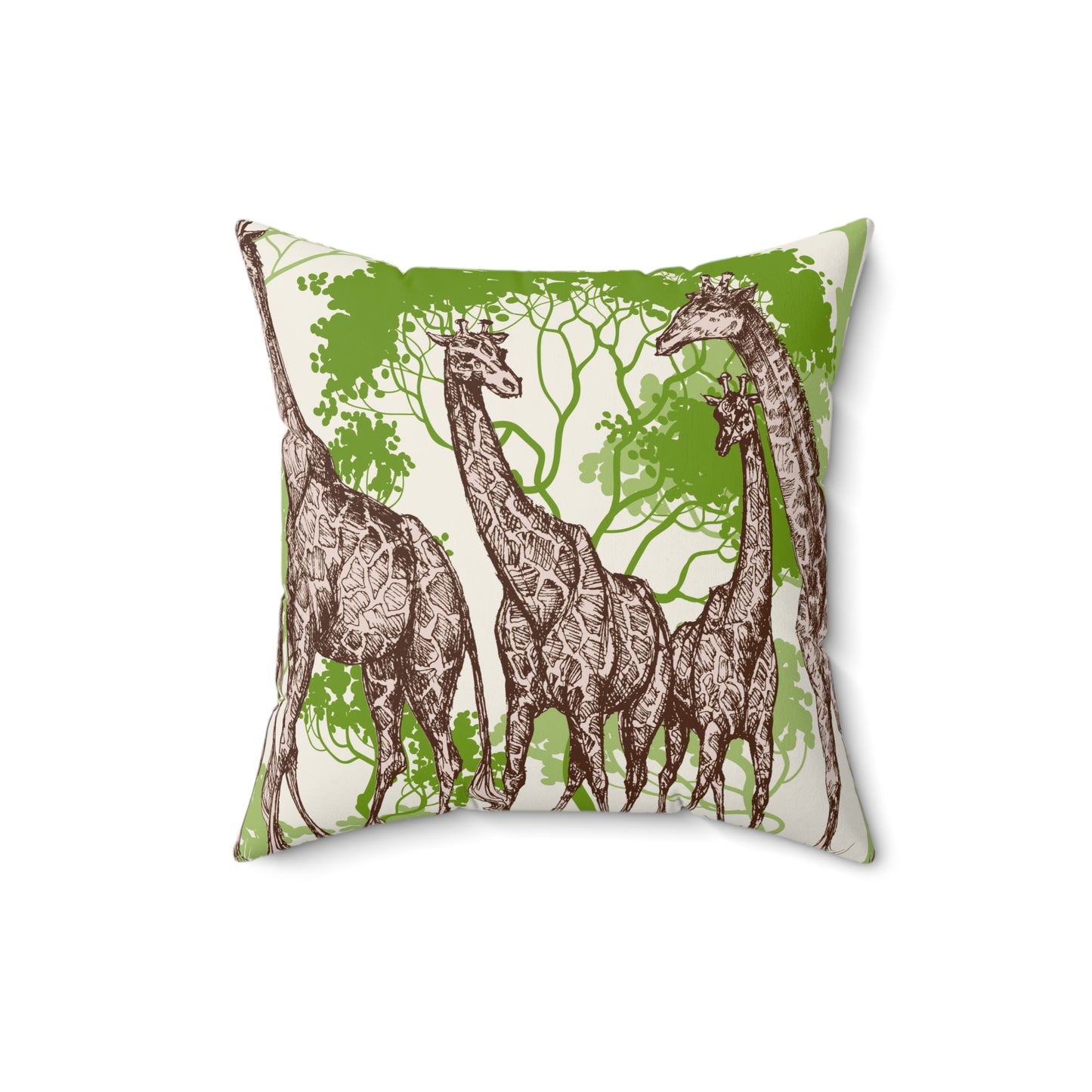 Safari Giraffe Family Throw Pillow