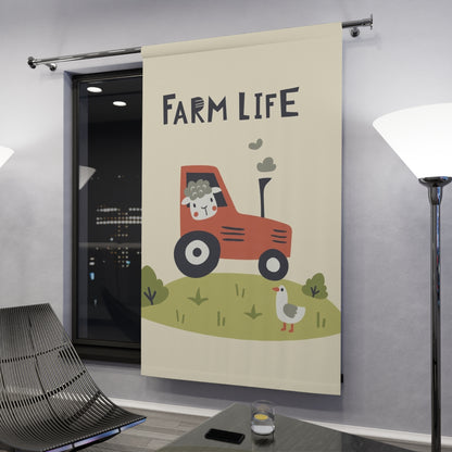 🚜 Farm Life Window Curtain 🐄🌾