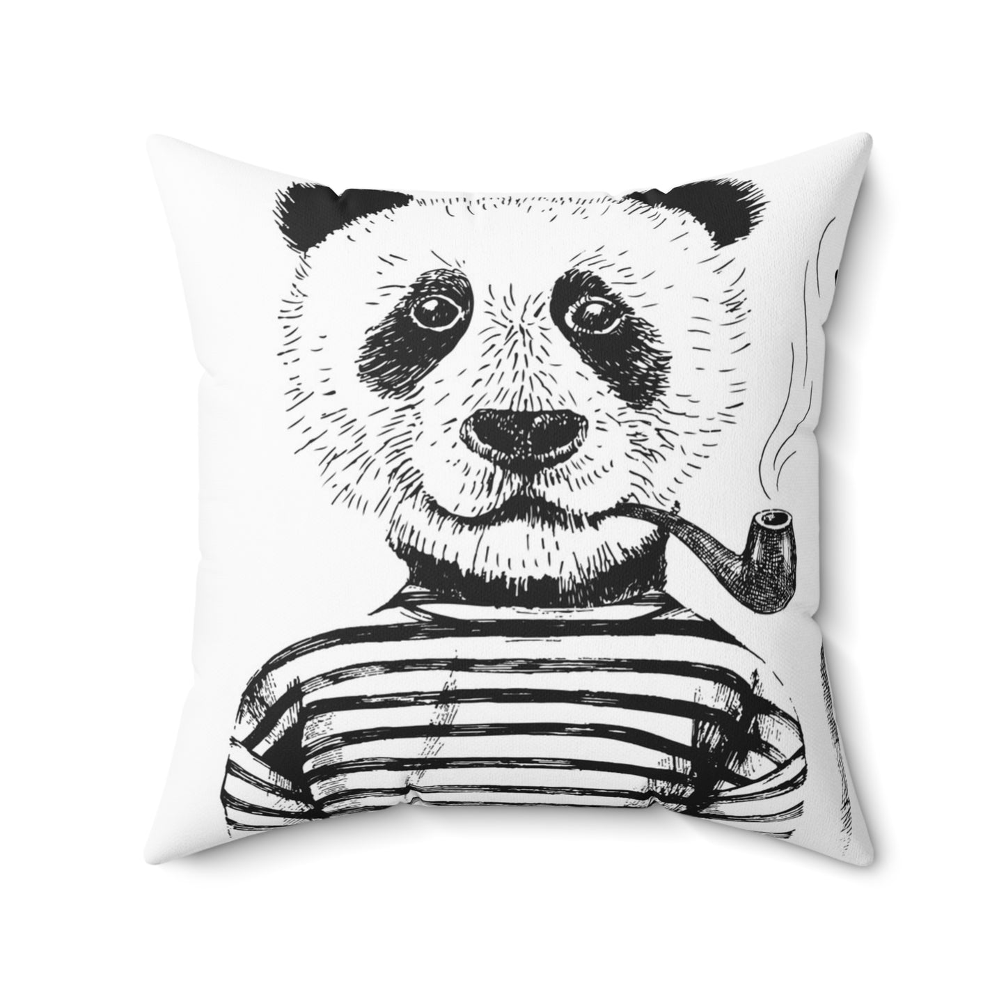 Double Sided Wolf and Panda Spun Polyester Square Pillow