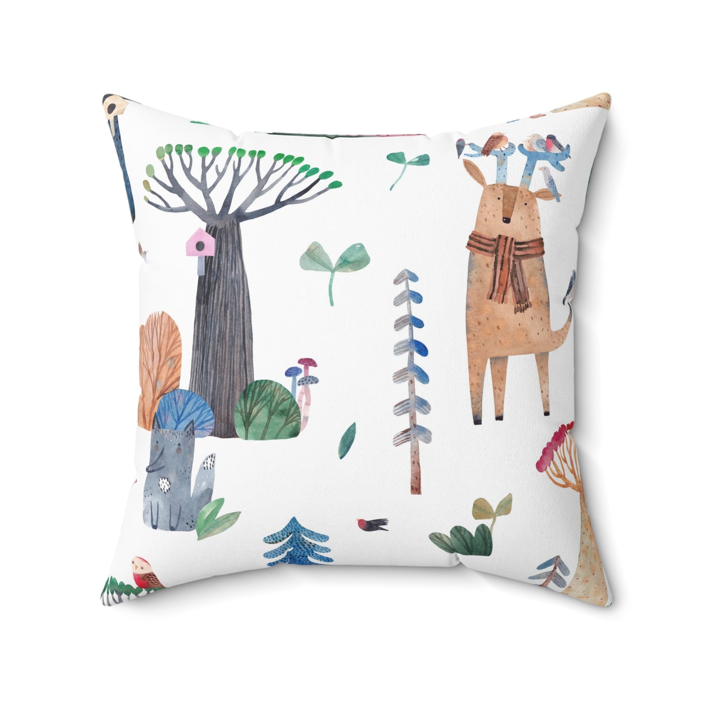 Forest Friends Pillow - Whimsical Woodland Decor