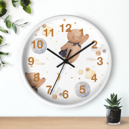 Cosmic Bear Wall Clock - Space Explorer Time