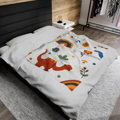 Dinosaur Velveteen Plush Blanket