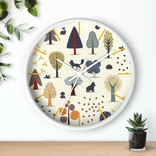 Woodland Creatures Wall Clock - Enchanting Forest Time