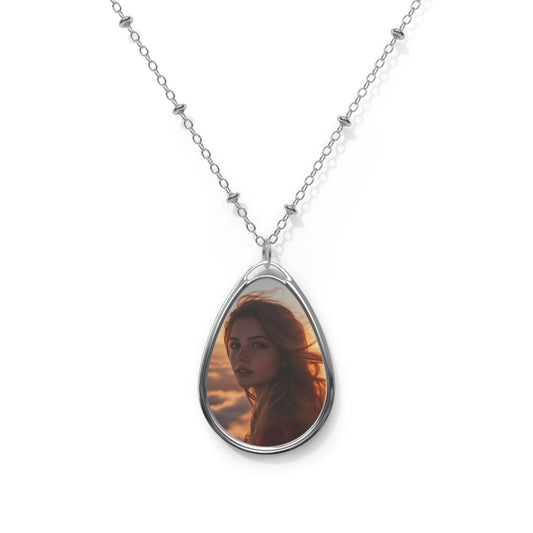 Sunset Memory - Oval Photo Necklace