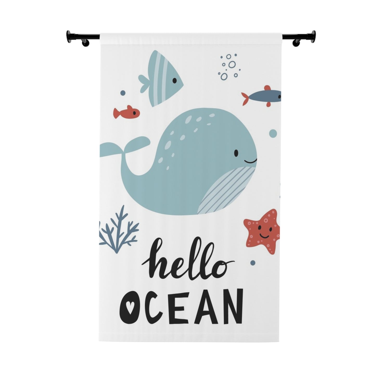 🌊 Hello Ocean Window Curtain 🐳✨