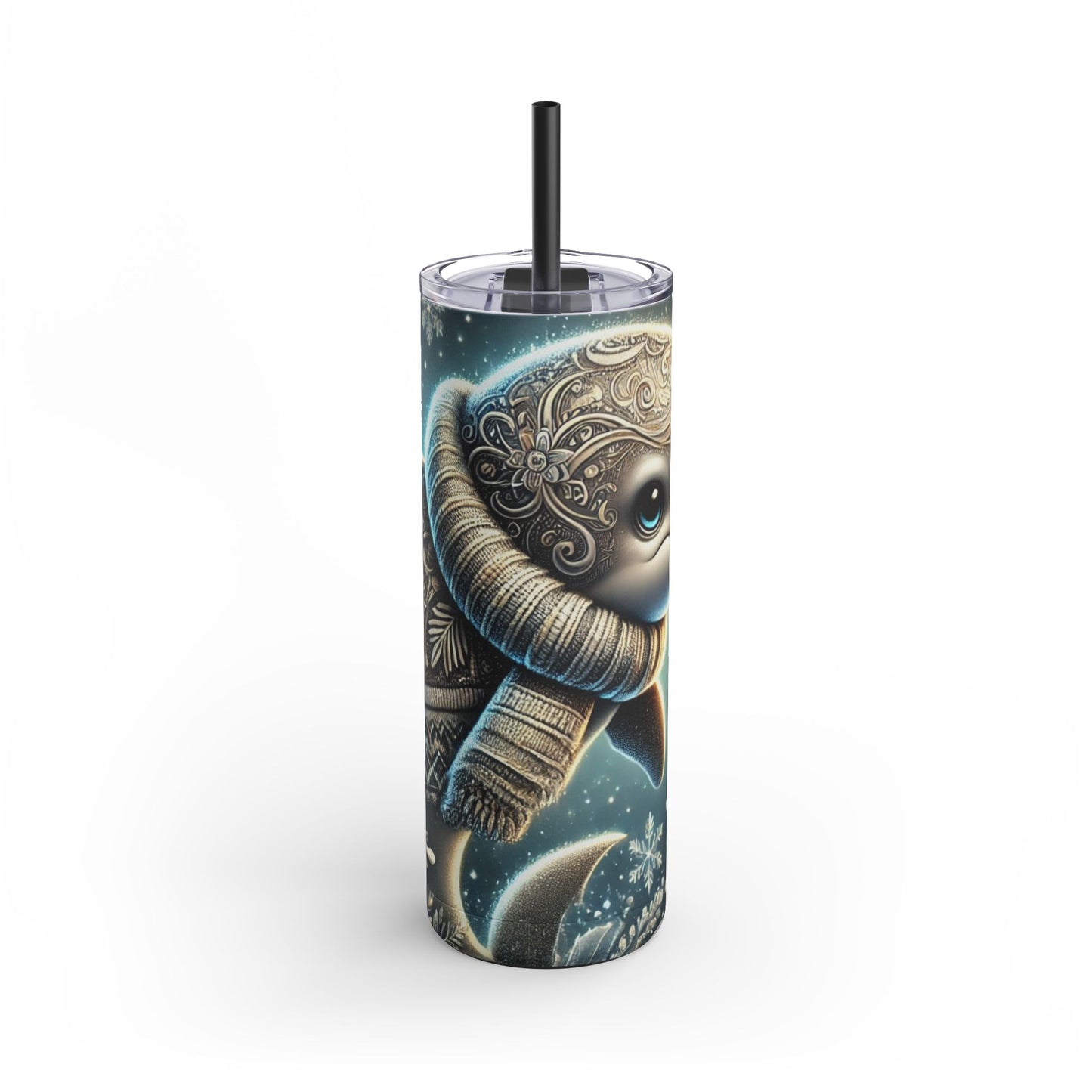 Snowy Dolphin Tumbler 20oz – Ocean Elegance in Winter Magic