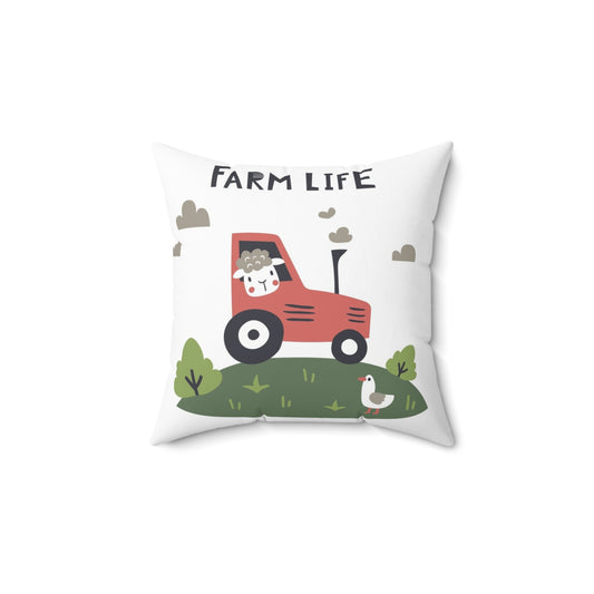 Farm Life Decorative Spun Polyester Square Pillow