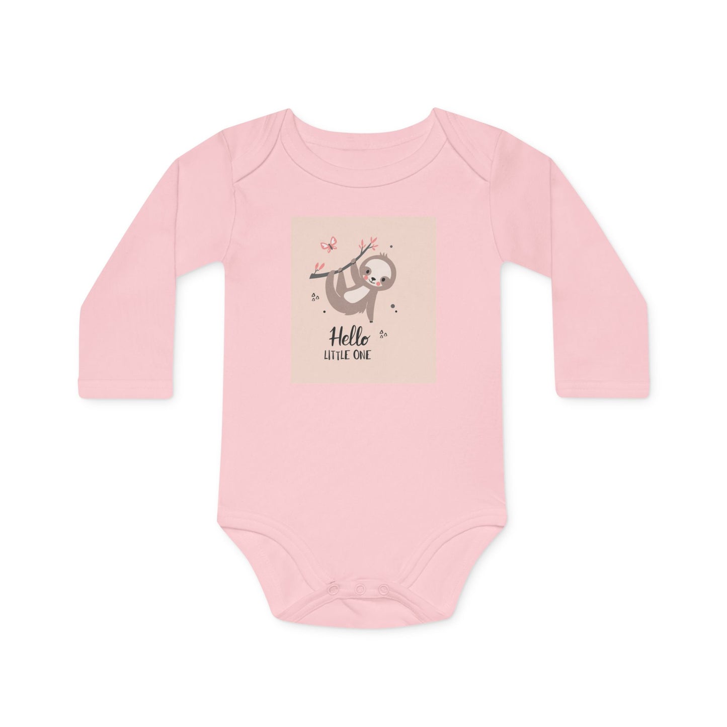 Hello Little One" Organic Baby Bodysuit - Long Sleeve