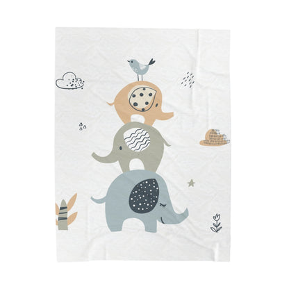 Little Elephant Velveteen Plush Blanket